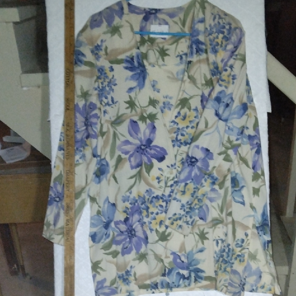 Vintage Jessica Scott Floral Long Sleeve Blouse